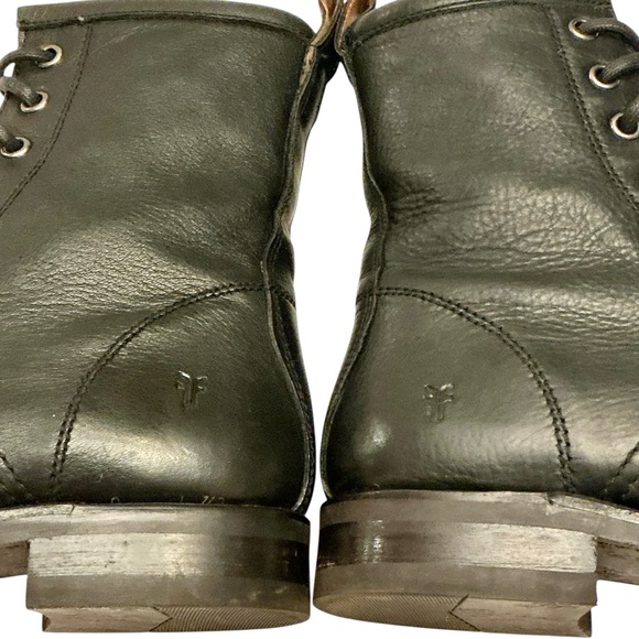 FRYE Veronica Flex Black Leather Combat Boot Size 6.5 Lace-ups - Picture 11 of 16